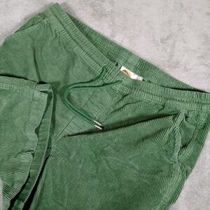 C&C California Shorts Mens L Corduroy Green Drawstring Elastic Waist 7" Beach